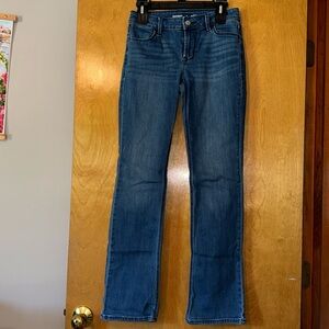 Used old navy mid rise boot cut jeans size 2 blue wash
